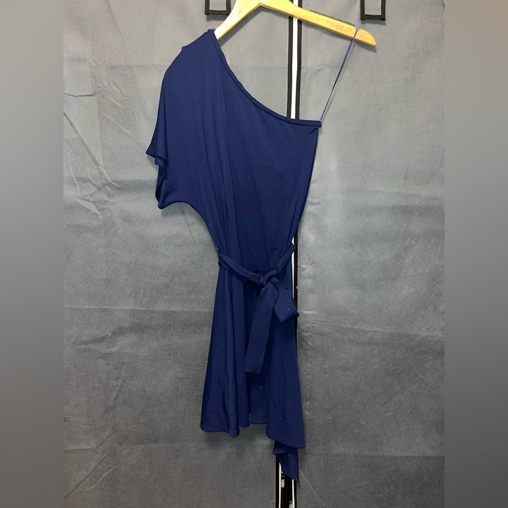 Susan Monaco one shoulder tie waist, asymmetrical